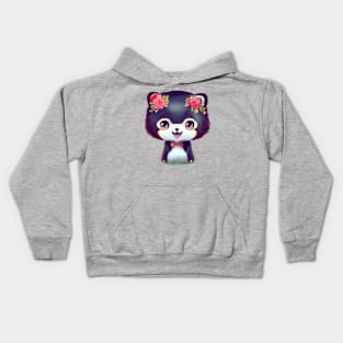 Cute kawaii panda bear Kids Hoodie